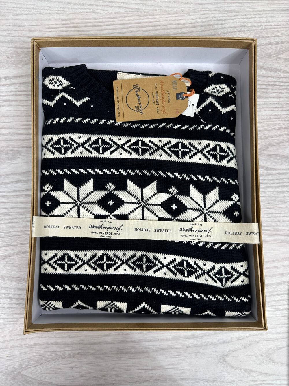 Weatherproof Sweater Black Fair Isle Nordic MENS S Winter Pullover Cozy Holiday